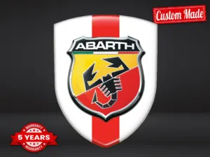 Fiat Abarth Badge Résine Design Premium Étiquettes Auto Supérieures